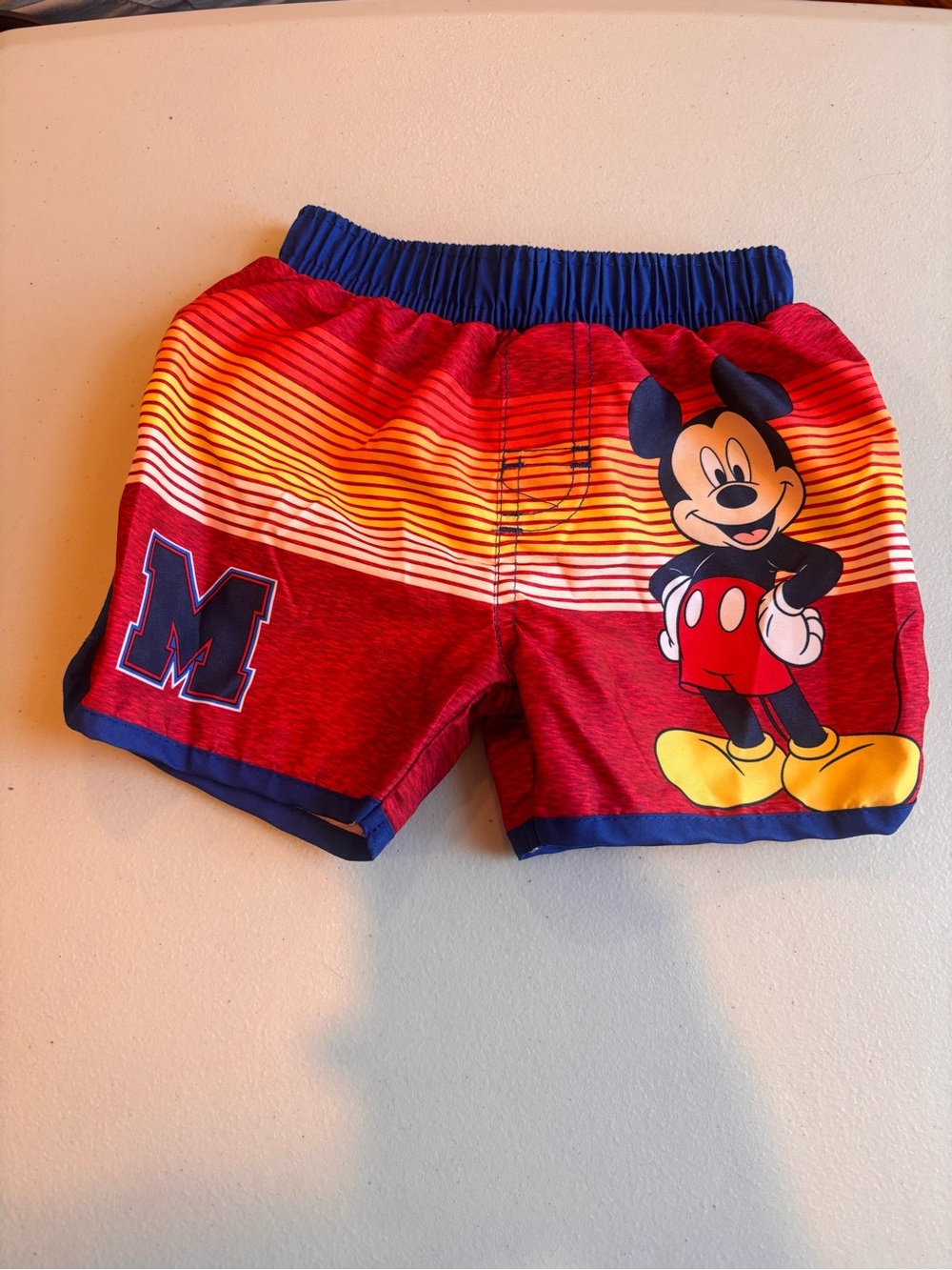 Disney Blue, Red & Yellow Mickey Swim Trunks - 12M